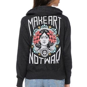 EUC Obey Make Art Not War Zip Up Hoodie